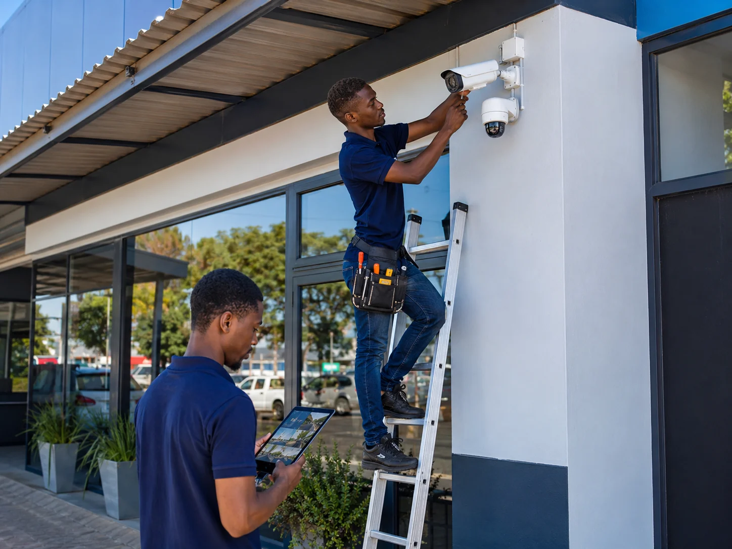 Security cameras installed and tested on site